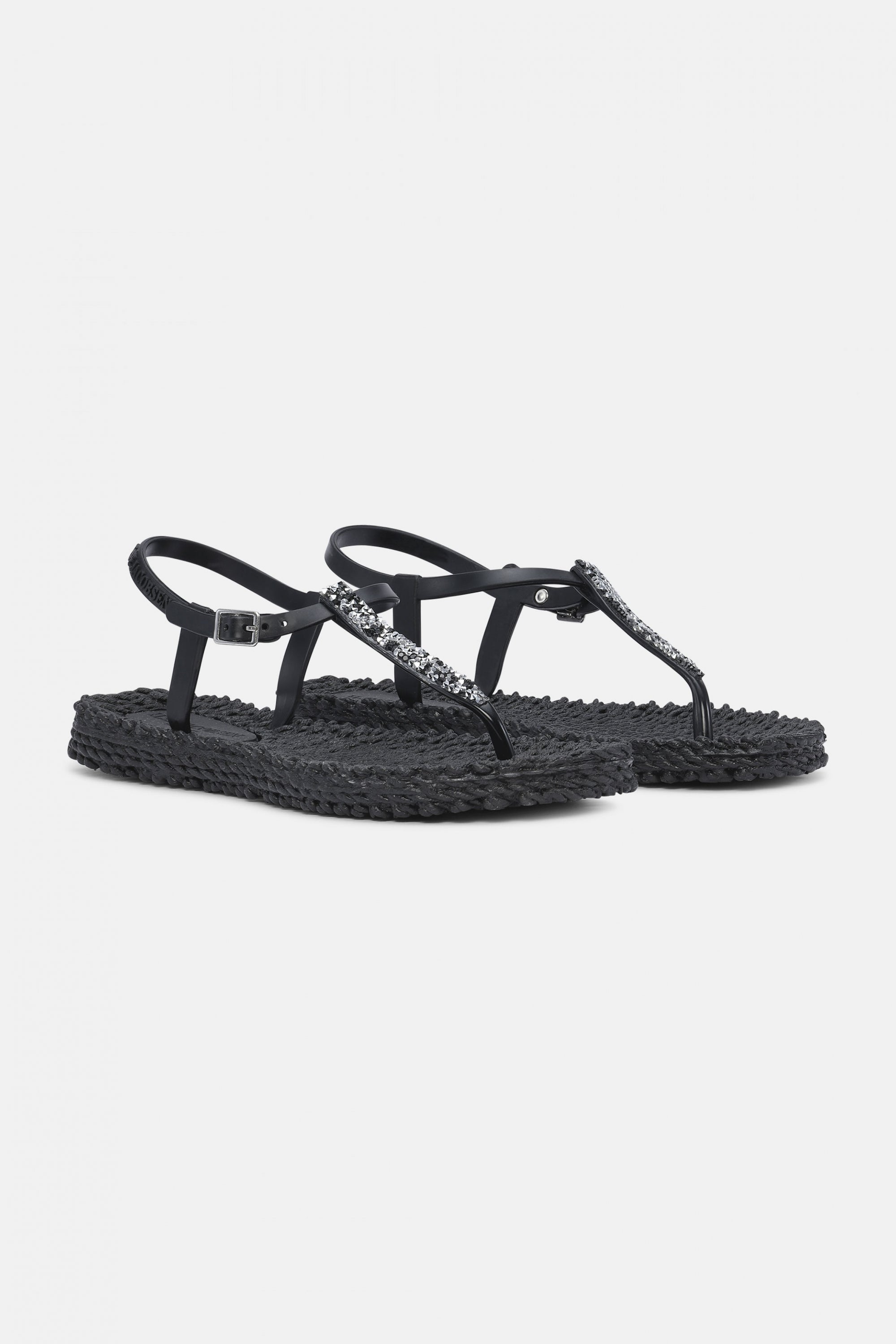 Slippers met enkelband en glitters CHEERFUL10G - 001 Black | Black | Flip Flop | Ilse Jacobsen