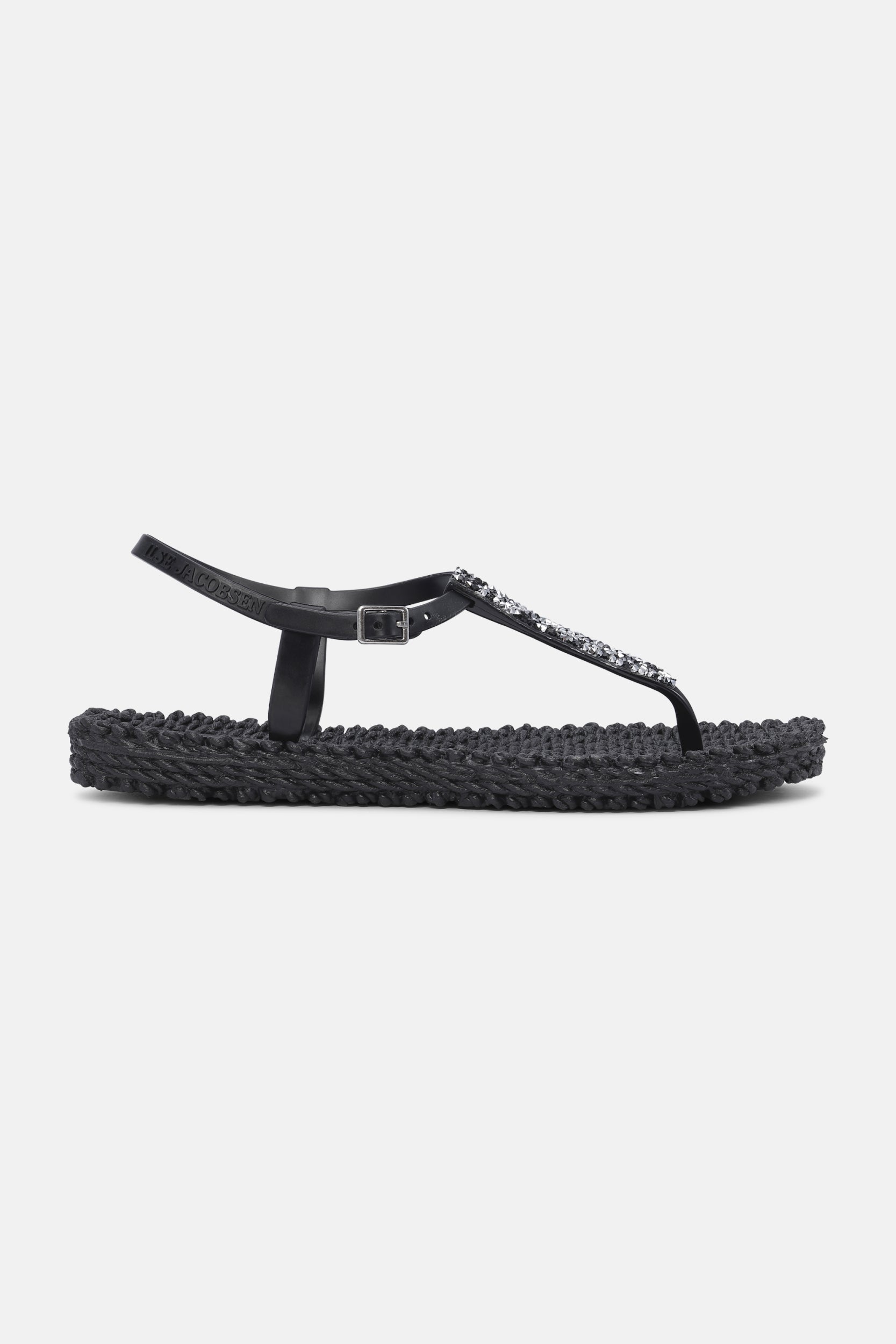 Slippers met enkelband en glitters CHEERFUL10G - 001 Black | Black | Flip Flop | Ilse Jacobsen