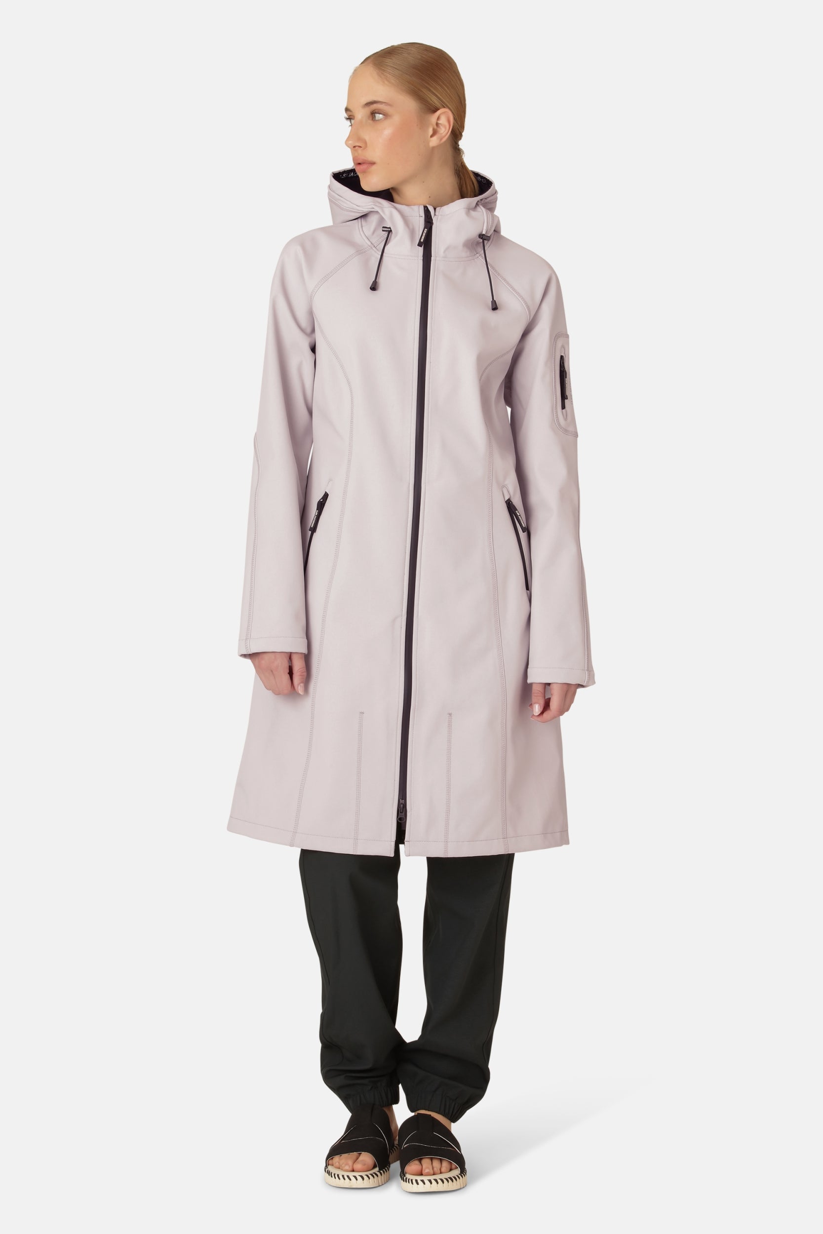 Softshell Regenjas lang RAIN37L - Concrete 549 | Concrete | Raincoat | Ilse Jacobsen