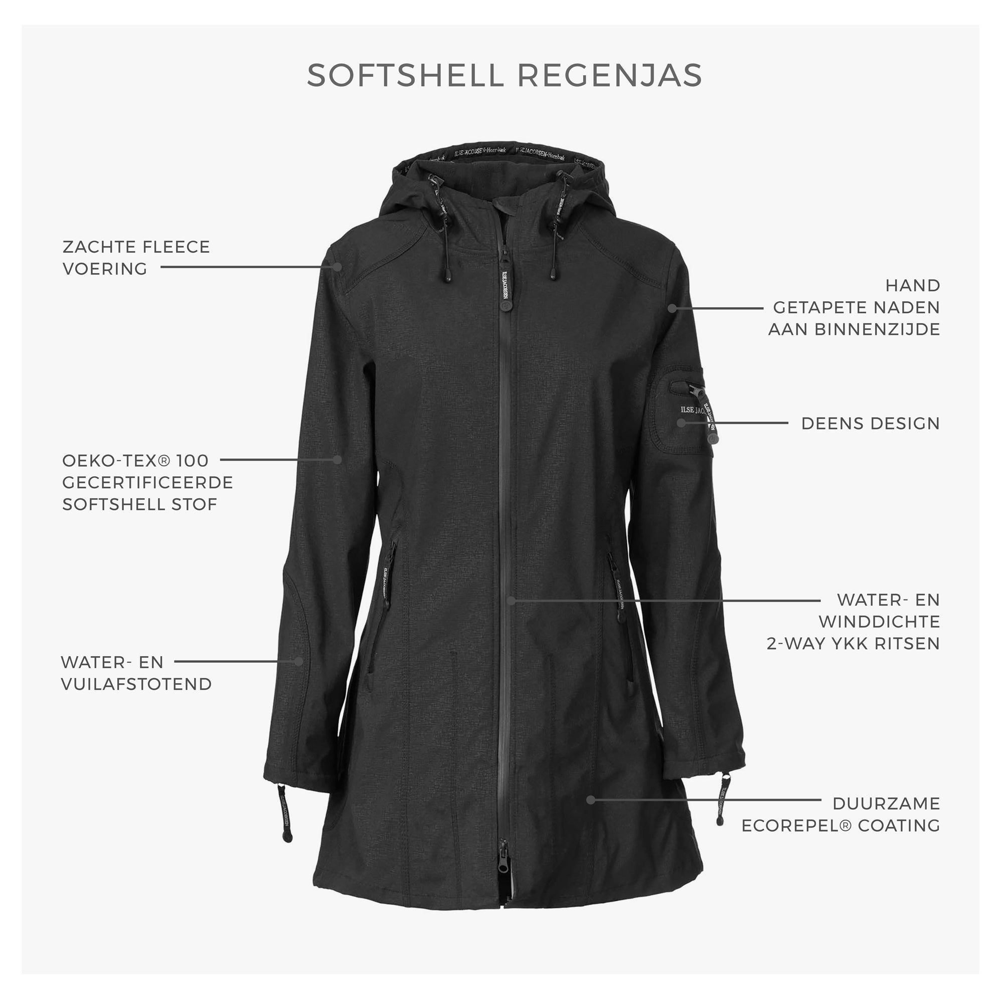 Softshell regenjas RAIN37 - 383 Rhubarb | Rhubarb | Raincoat | Ilse Jacobsen