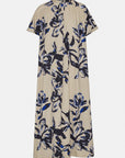 Lange A-lijn Jurk TENCELLA01P - 116 Sand Artsy Stroke Flower | Sand Artsy Stroke Flower | Dress | Ilse Jacobsen