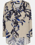 Blouse met Plooitjes TENCELLA05P - 116 Sand Artsy Stroke Flower | Sand Artsy Stroke Flower | Shirt | Ilse Jacobsen