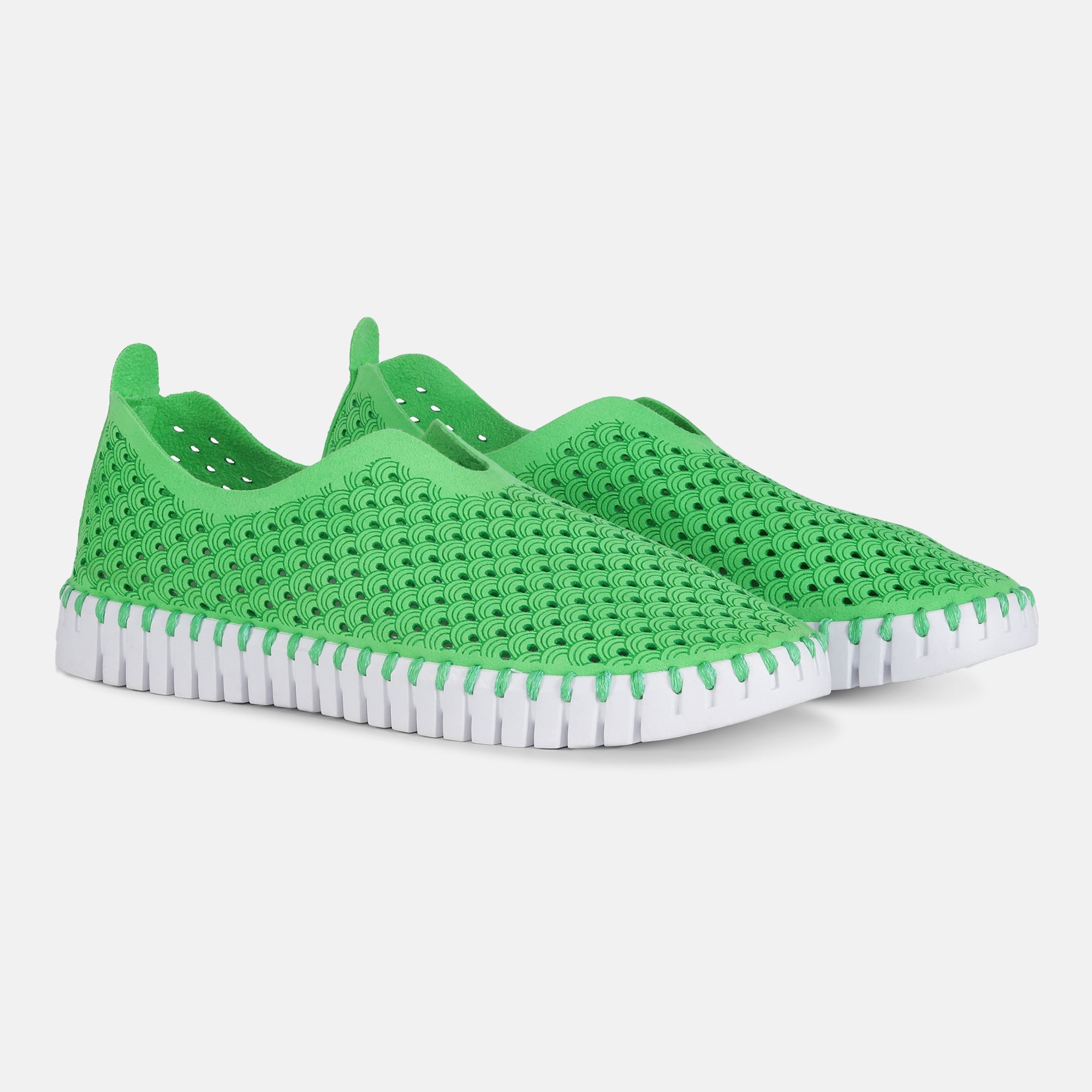 Instappers Tulip139 witte zool - 495 Bright Green | Bright Green | Shoes | Ilse Jacobsen